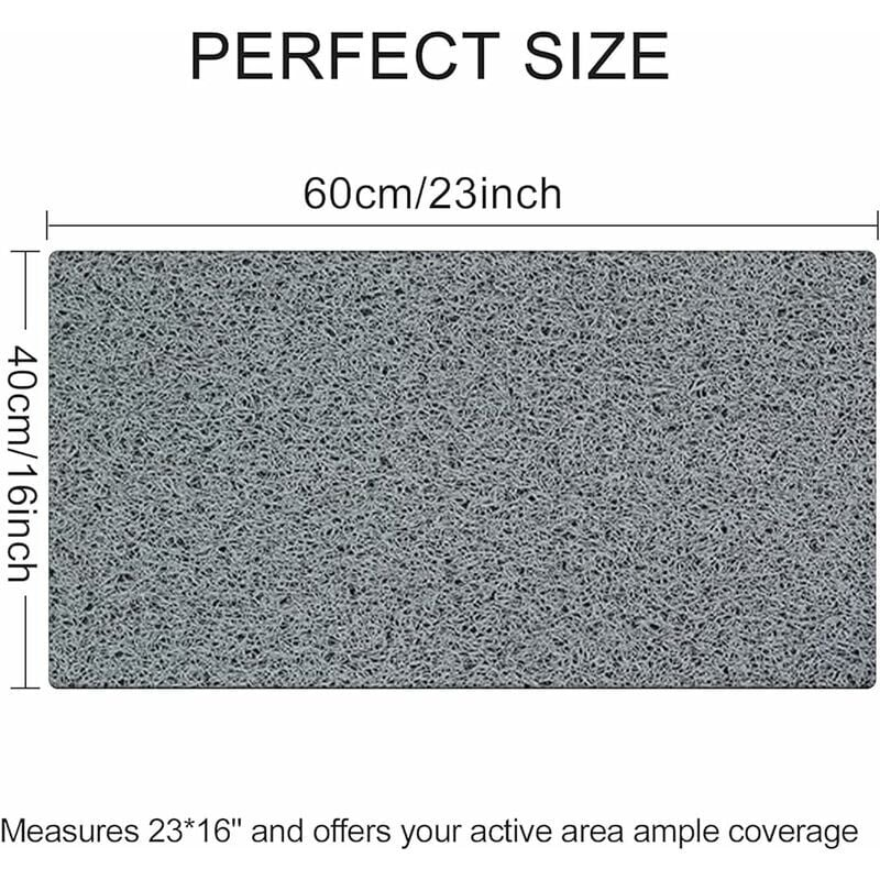 Tapis de douche antidérapant avec trous de drainage, tapis de douche doux et confortable à séchage rapide (40x60 cm, gris) - 3