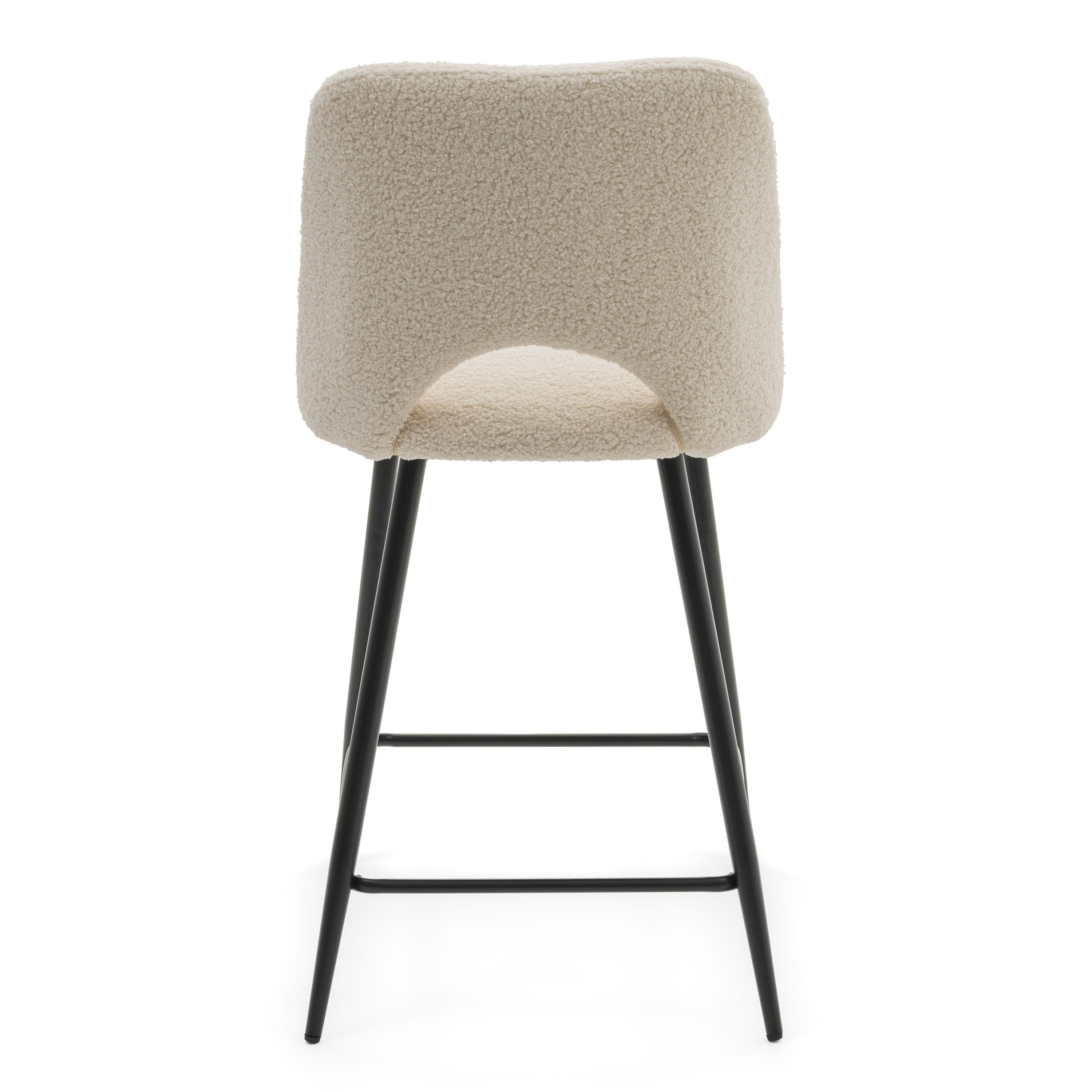 Hoker tapicerowany boucle teddy do salonu jadalni barowy ORO jasnobeżowy ecru - 8