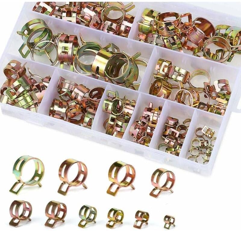 100 Clips de Serrage Ressort (6-22 mm) – Colliers pour Tuyaux, Durite ...