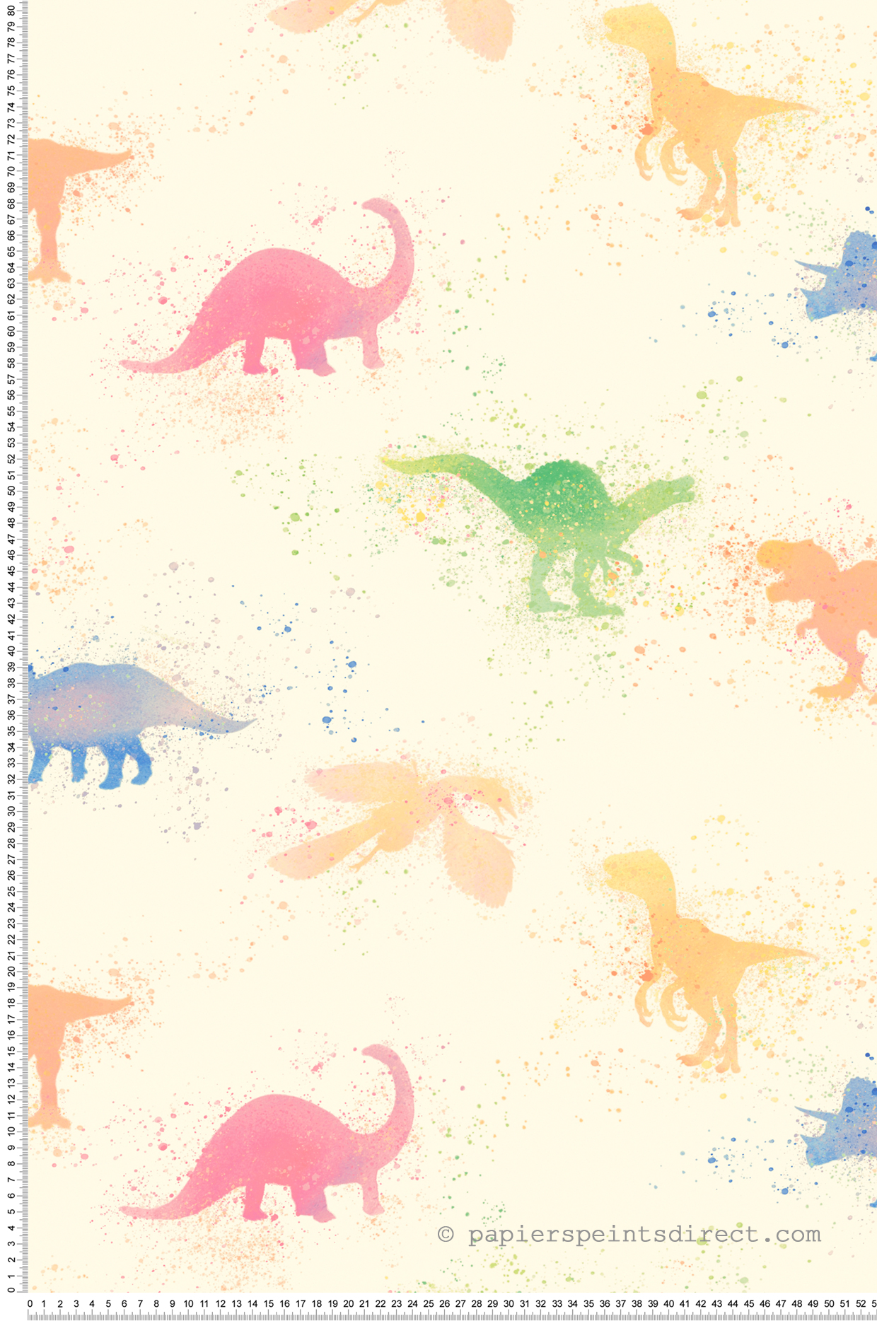 Papel pintado con dibujos de animales de colores papel pintado dinosaurios naranjas, verdes y azules papel pintado decorativo para dormitorio infantil