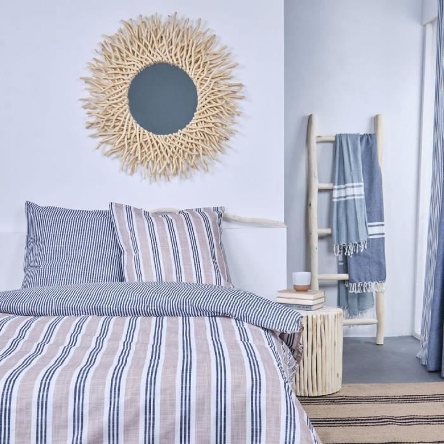 Parure De Lit 220x240 Cm - Coton Tuftées - Modèle Akoe - Gris - Côté Déco - Neuf Avec étiquettes