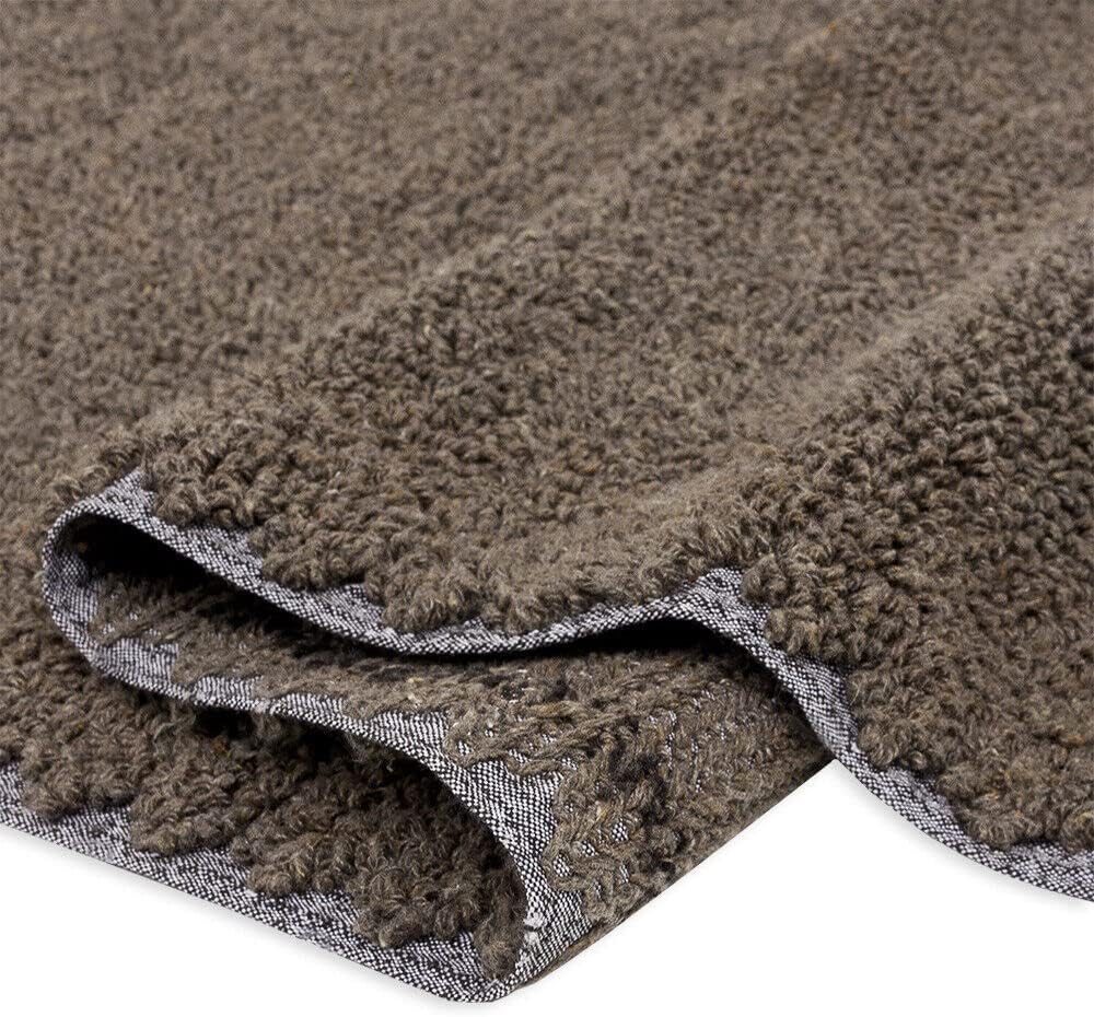 Tapete Banho 60x130 cm Tapete De Cabeceira Quarto Algodão Puro Macio Lavável 100% Fabricado Em Itália Castanho - 7
