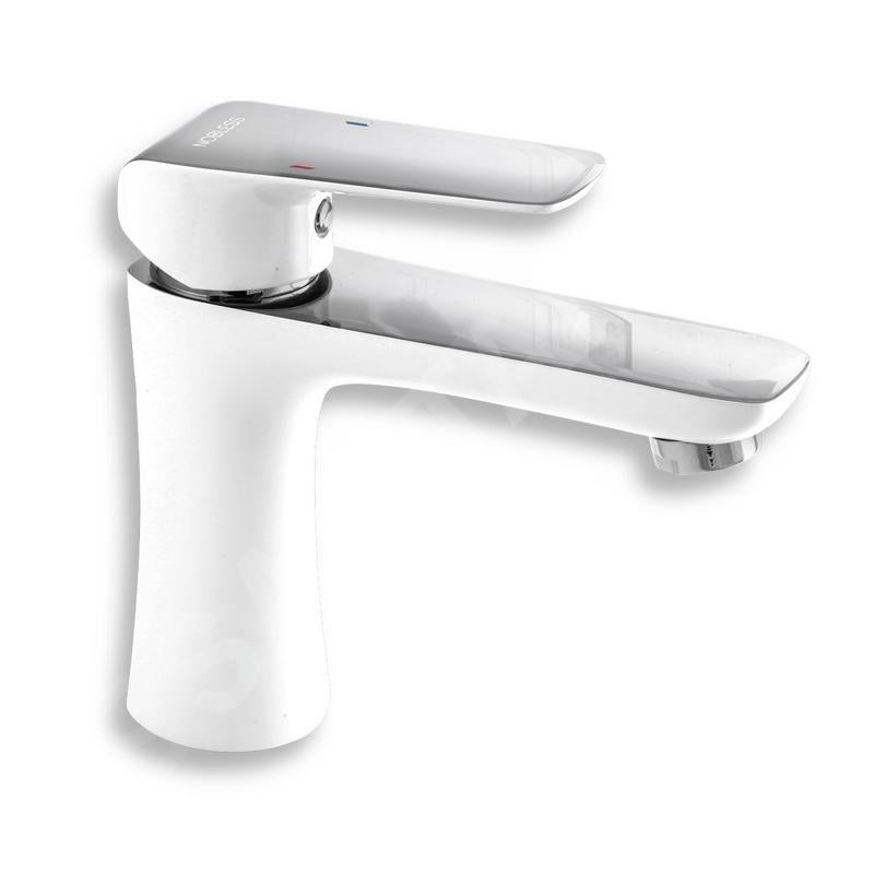 Robinet De Lavabo De Salle De Bain En Laiton - Robinet Mitigeur De Lavabo Blanc Argente A Trou Unique Pour Meuble Lavabo 96868323