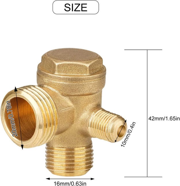 Valvola di ritegno in ottone, valvola di ritegno leggera del compressore d'aria di non ritorno, 3 vie per uso industriale del compressore d'aria centrale pneumatico Valvola di ritegno in ottone, valvola di ritegno leggera del compressore d'aria di non ritorno, 3 vie per uso industriale del compressore d'aria centrale pneumatico