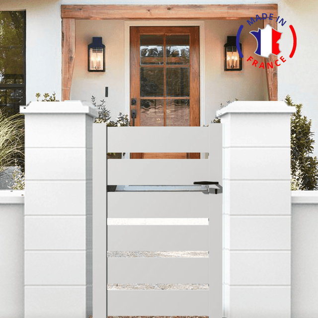 Portillon en kit aluminium SAH dimensions L.1000 (entre piliers) x H.1500 mm Couleurs Blanc (RAL 9010)