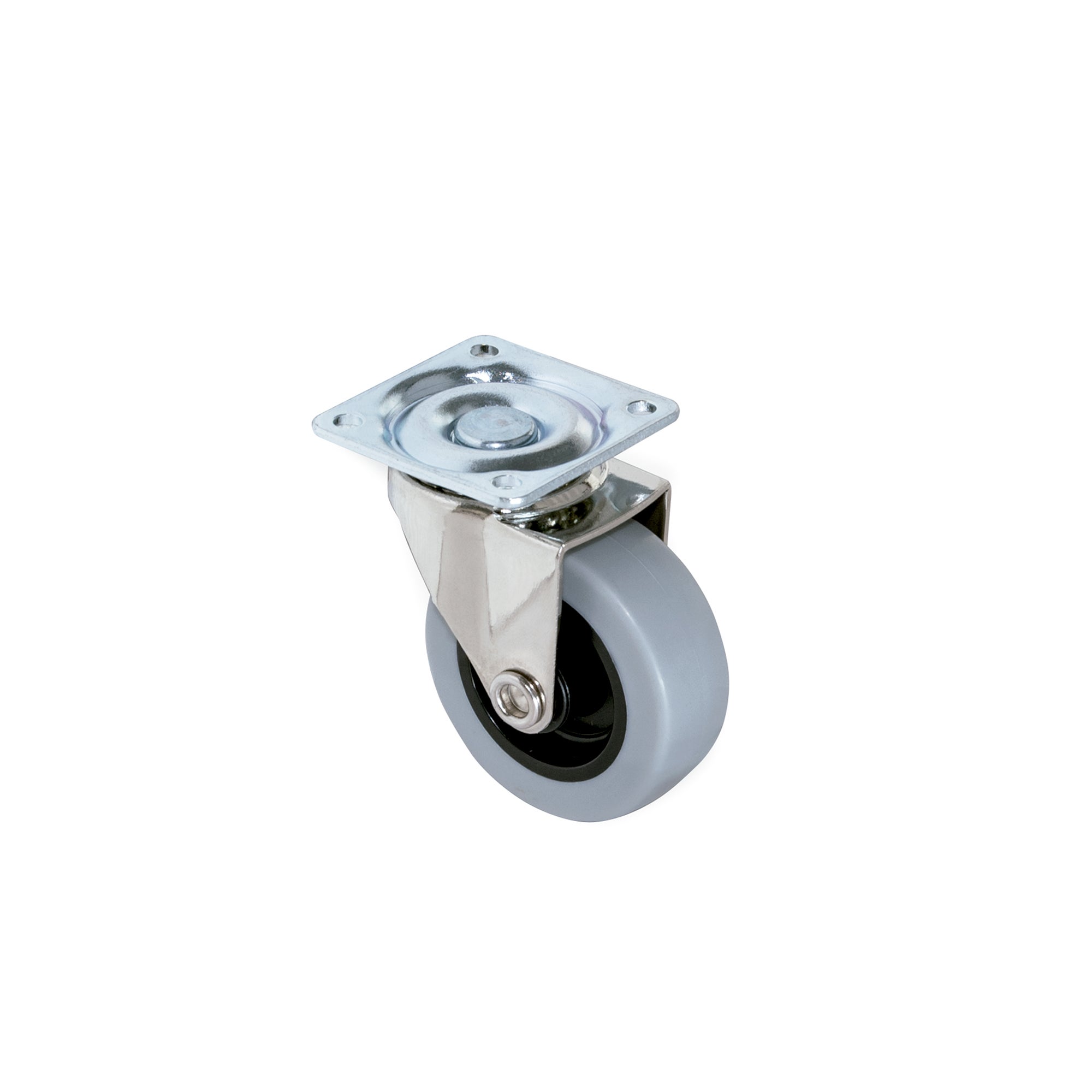Emuca Lot de 4 roulettes Slip avec plétine de montage, diamètre 50mm, Acier et Plastique, Gris Plastique - 3