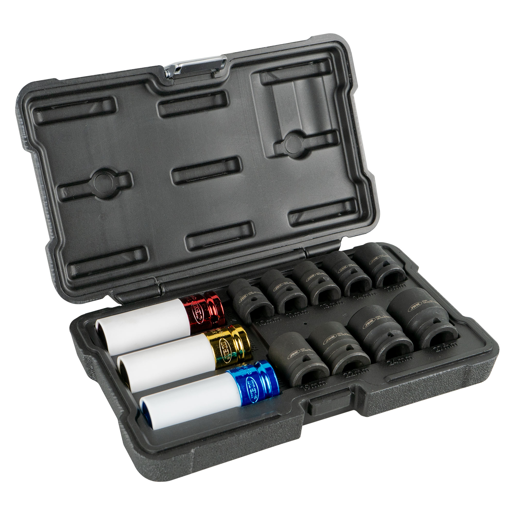 JBM Set 12 Impact Stecknüsse 1/2" Für Radwechsel – Spezial Für Festsitzende Radmuttern