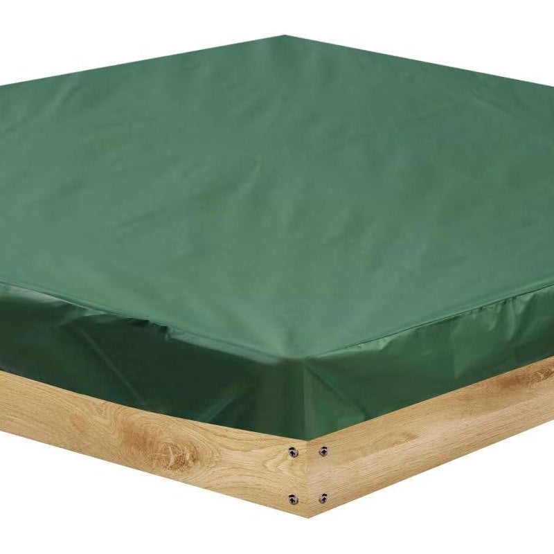 Zielona sześciokątna pokrywa do piaskownicy lub osłony basenu, wykonana z wysokiej jakości tkaniny Oxford, trwała i łatwa do złożenia.
