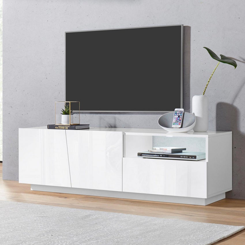 Web Furniture  Mueble Tv Moderno Aparador Salón 2 Puertas Y 1 Cajón Vega Stay 150Cm Blanco , Leroy Merlin