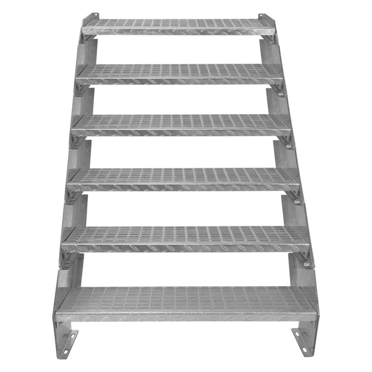 Scala in metallo a 6 elementi regolabile in altezza 90 cm / 900 mm di larghezza Acciaio zincato argento 6 gradini - 3