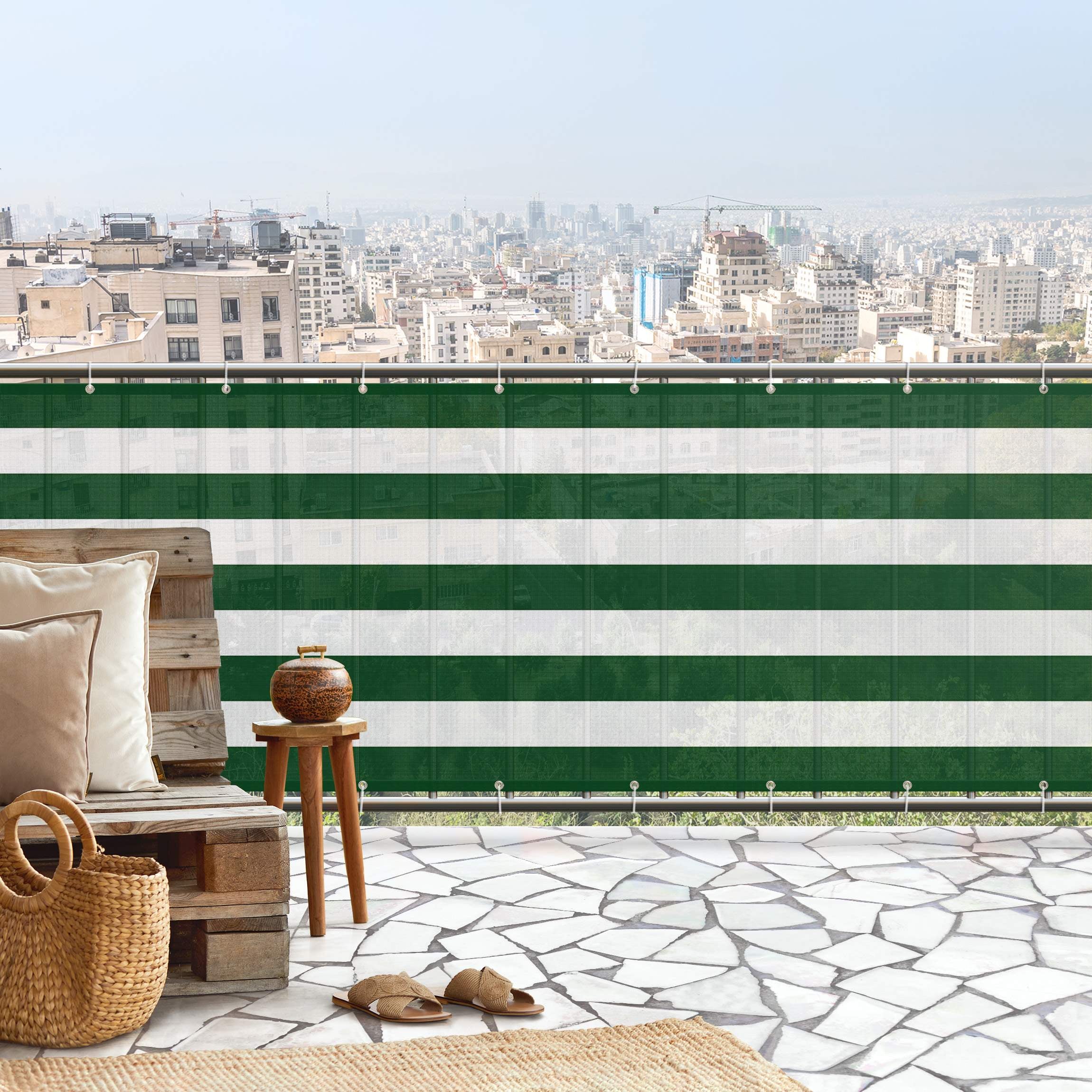 Frangivista Per Balcone 500x90 Cm – Paraschizzato In PVC Trasparente Con Occhielli, Montaggio Senza Fori, Alta Privacy
