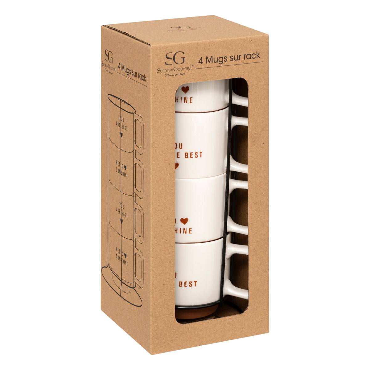 Secret de Gourmet - Cesto di 4 tazze happy 22cl bianco | Leroy Merlin