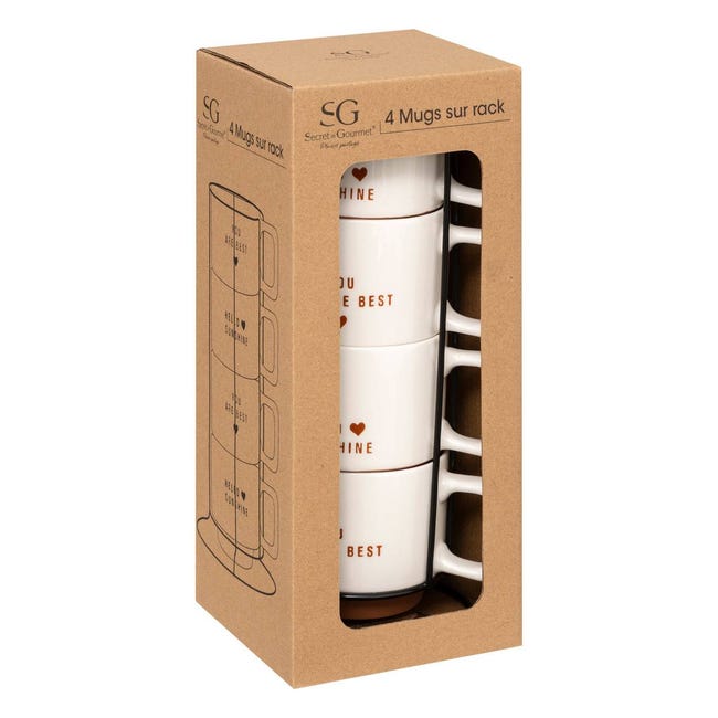 Secret de Gourmet - Cesto di 4 tazze happy 22cl bianco | Leroy Merlin Secret de Gourmet - Cesto di 4 tazze happy 22cl bianco | Leroy Merlin