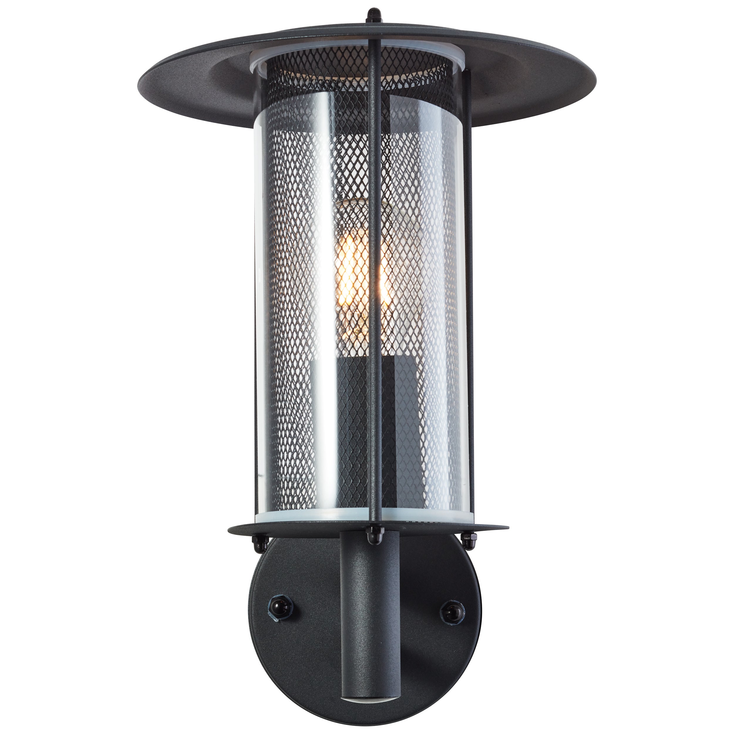 Brilliant Lamp Detroit zewnętrzny kinkiet na matowej czarnej metalowej/czarnej szklanej podstawie 1x A60, E27, 20 W - 3