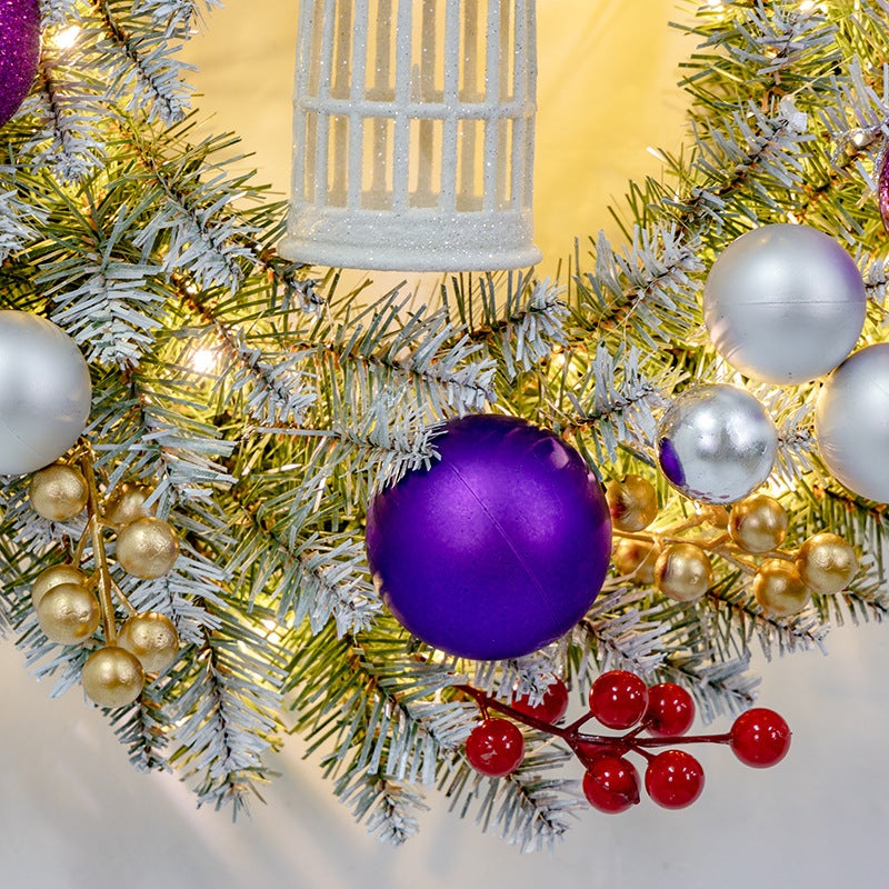 Grinalda de natal de 30cm, decorações de natal, grinalda de natal artificial, decoração de árvore de natal, material de decoração de natal - 5