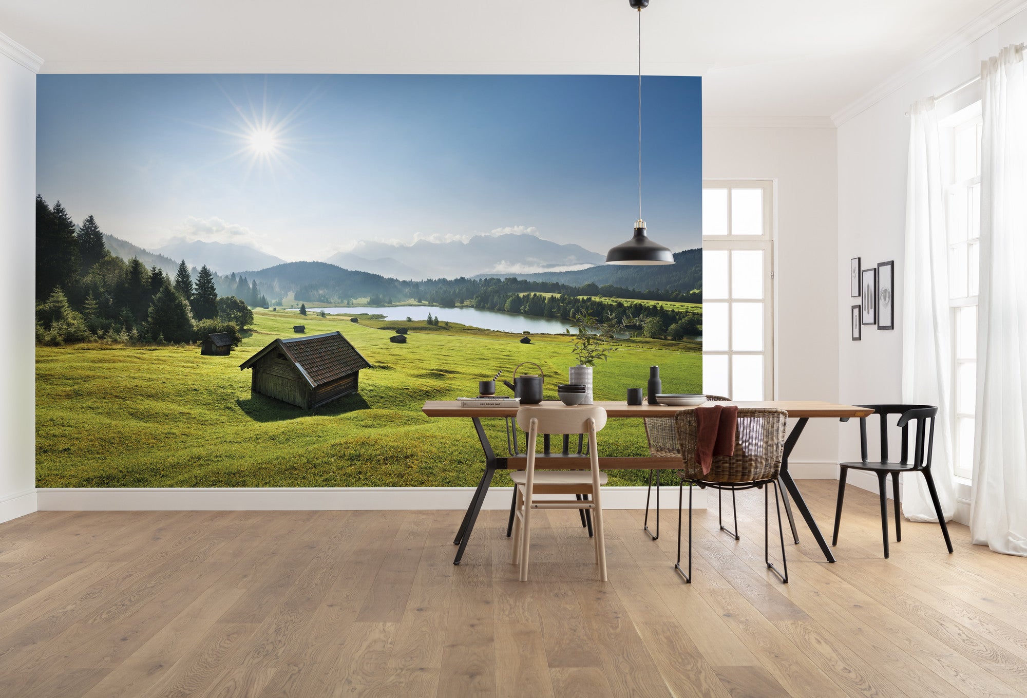 Fototapeta Alpy zielonymIniebieskim - 450 x 280 cm - SANDERS &amp; SANDERS
