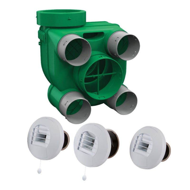 Kit Hygro B VMC simple flux hygroréglable basse consommation + 3 ...