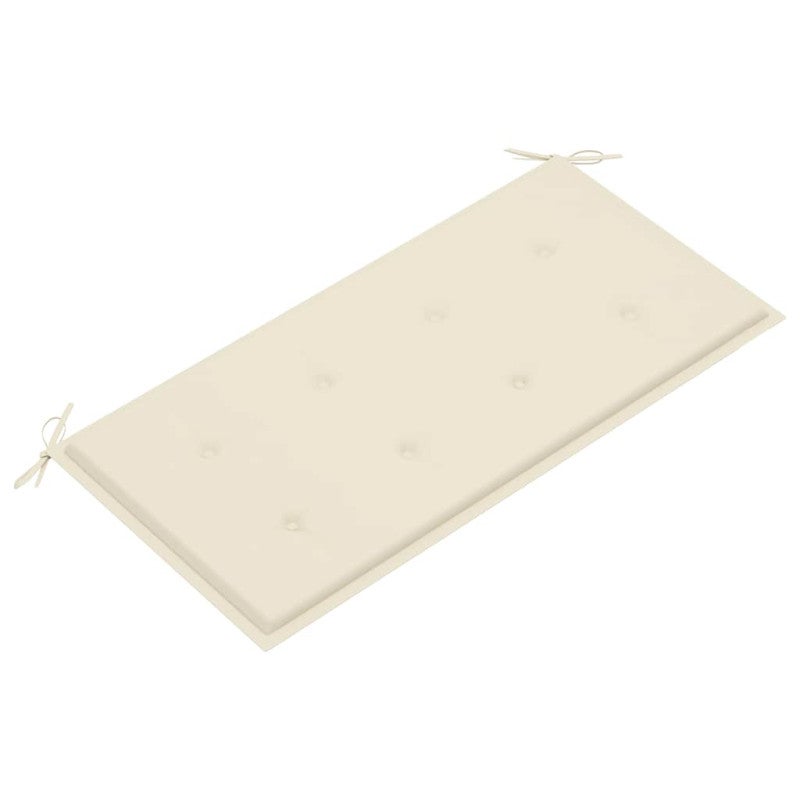 Banc de jardin avec coussin crème 112 cm Bois de teck massif - 5