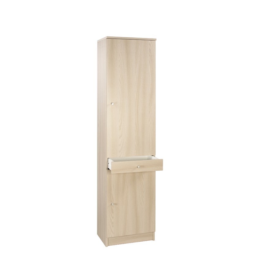 Armoire colonne meuble polyvalent 2 portes tiroirs 3 étagères Half - 5