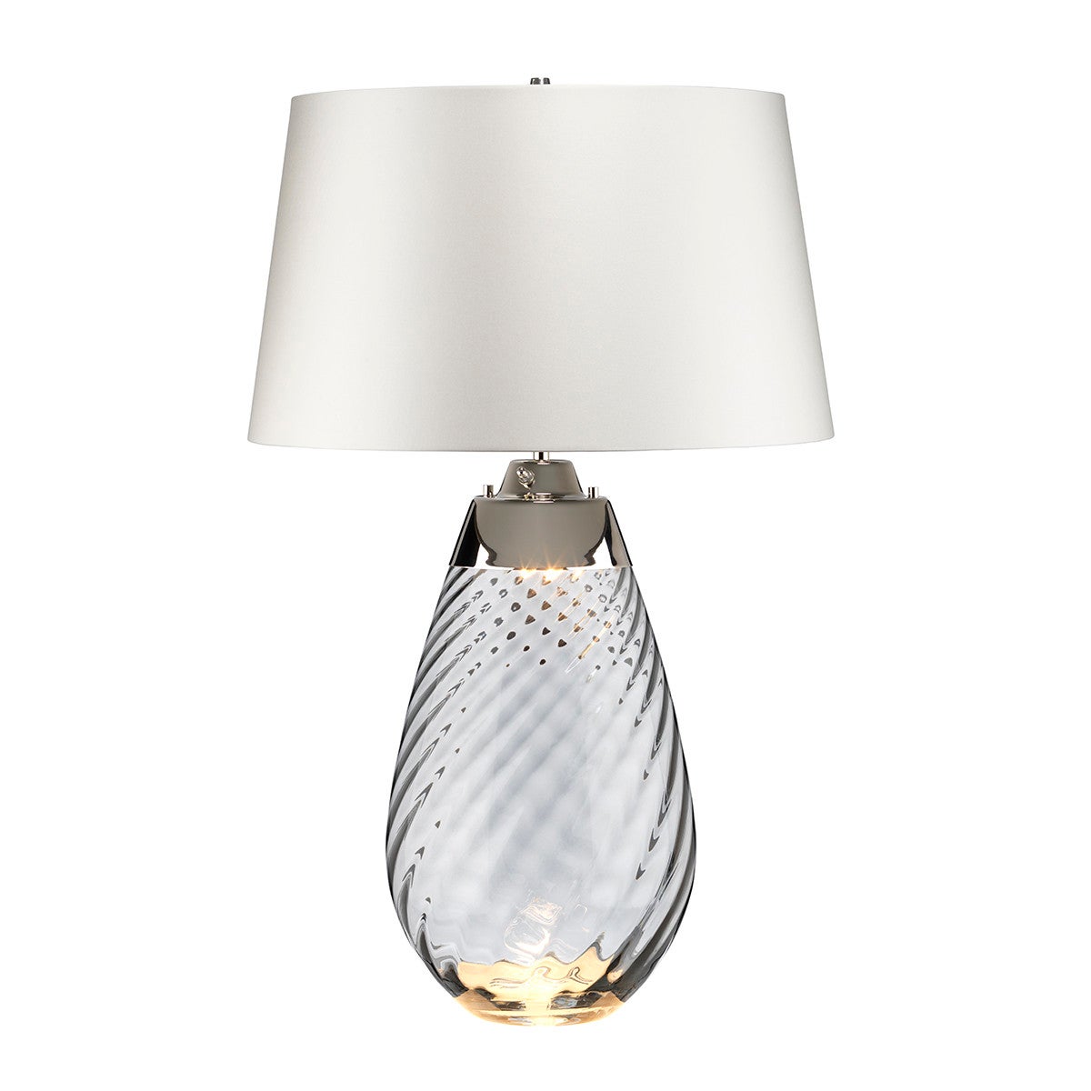 Lampă de masă Elstead Lena, sticlă fumurie și alb, E27, 60W, 74 cm, IP20, interior