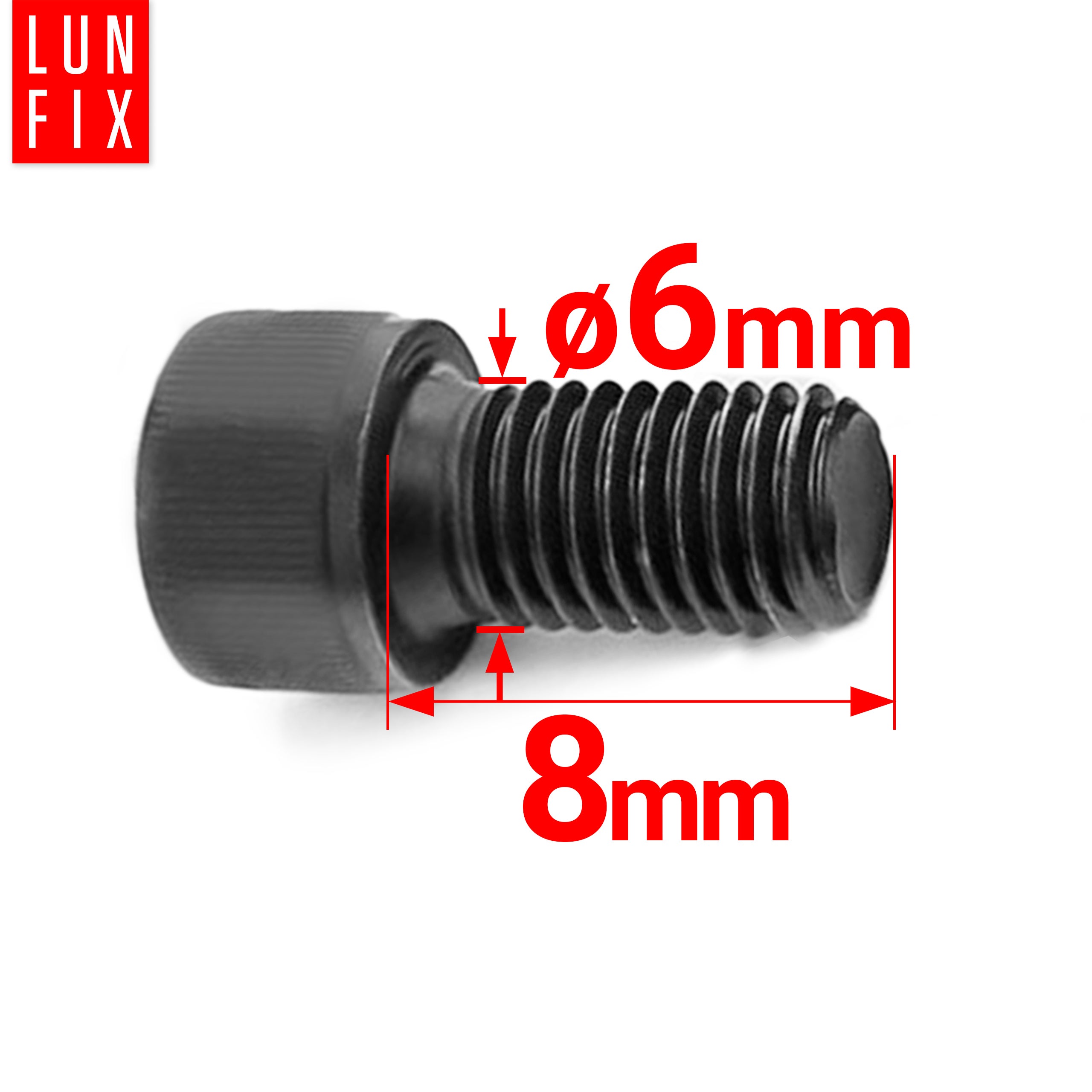Śruba imbusowa DIN 912 czarna M6 8 mm kl. 8.8 10szt.