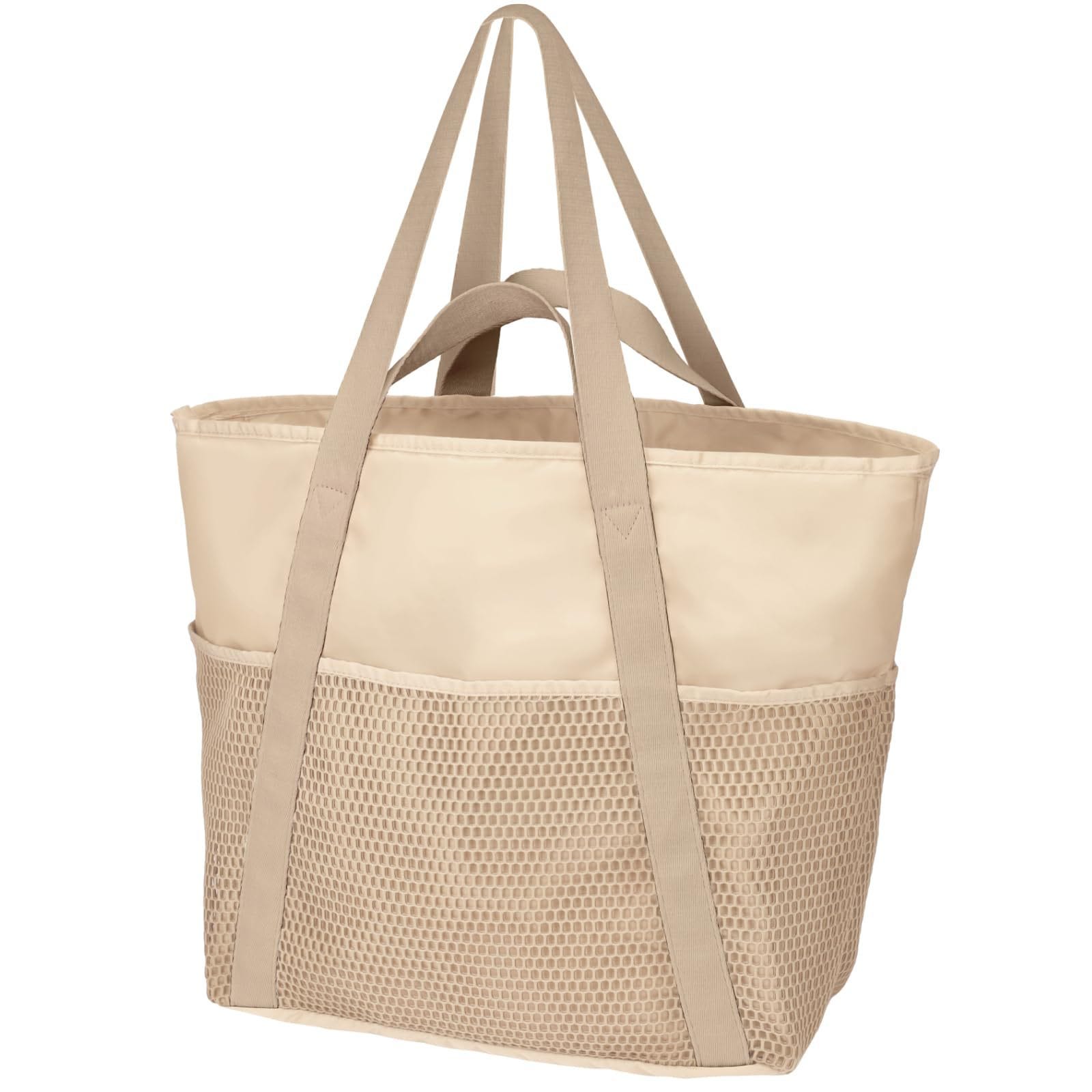 SUBTAVIK Borse da spiaggia per donna, grande borsa da spiaggia in rete con tasca, borse da spiaggia essenziali per le vacanze, borsa per la spesa riutilizzabile per viaggi, piscina, palestra (nero SUBTAVIK Borse da spiaggia per donna, grande borsa da spiaggia in rete con tasca, borse da spiaggia essenziali per le vacanze, borsa per la spesa riutilizzabile per viaggi, piscina, palestra (nero