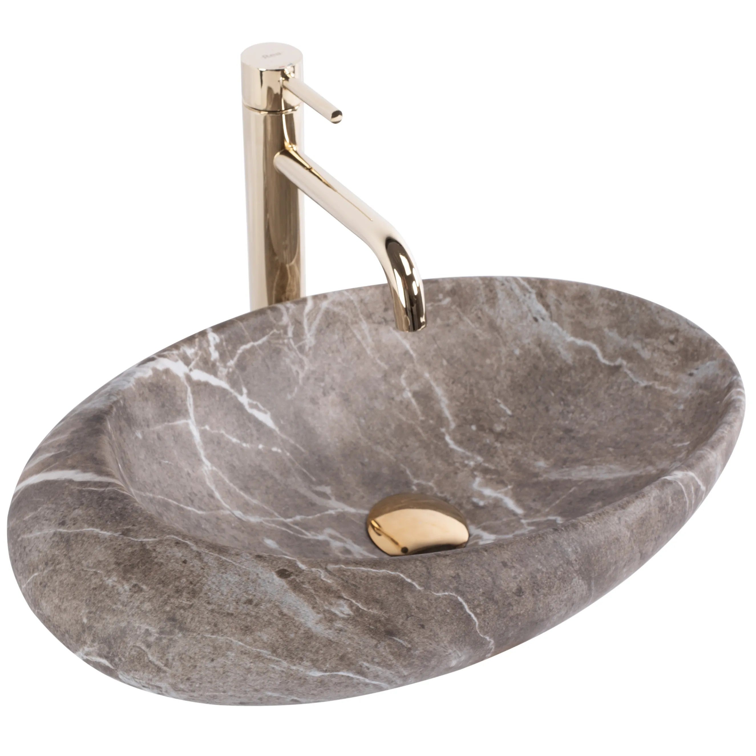 Umywalka Nablatowa Rea Roxy B Stone Nature Szary 49 X 31