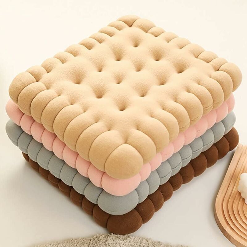 (Bege) Linda almofada retangular imitando cor biscoito para assentos, pisos, bares e salas de jogos! - 4