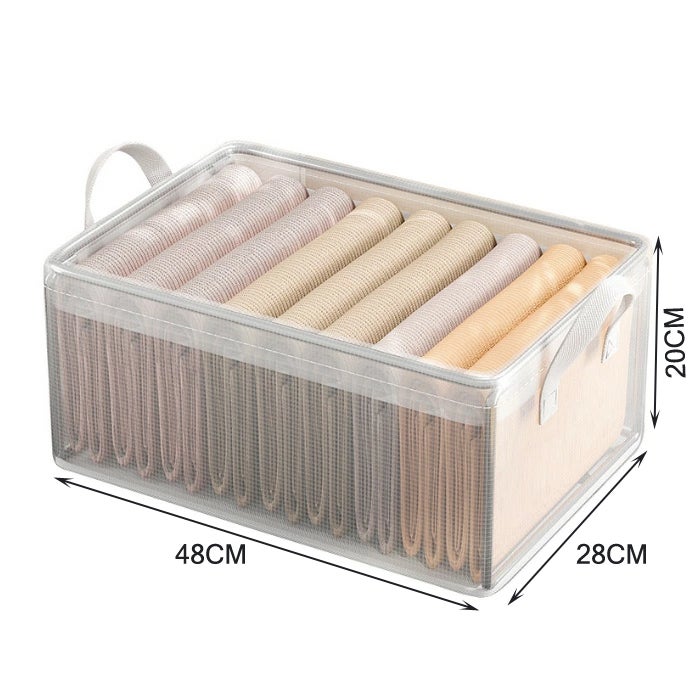 2 pezzi organizer per indumenti per armadio domestico, contenitore trasparente, contenitore per indumenti pieghevole di grande capacità in PVC - 2