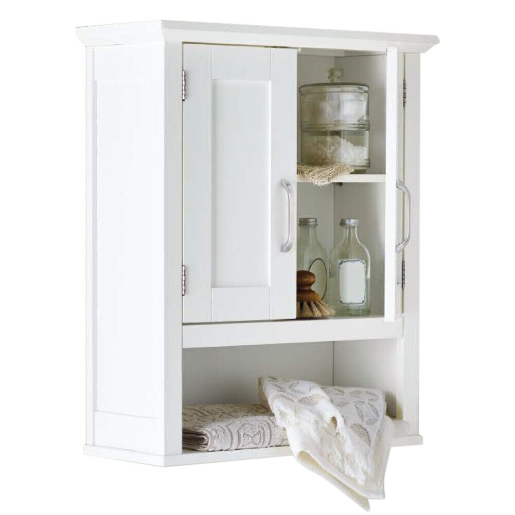 Armadietto Pensile da parete Rebecca Mobili per il Bagno in Legno Bianco con 2 Ante e 1 Ripiano | Leroy Merlin