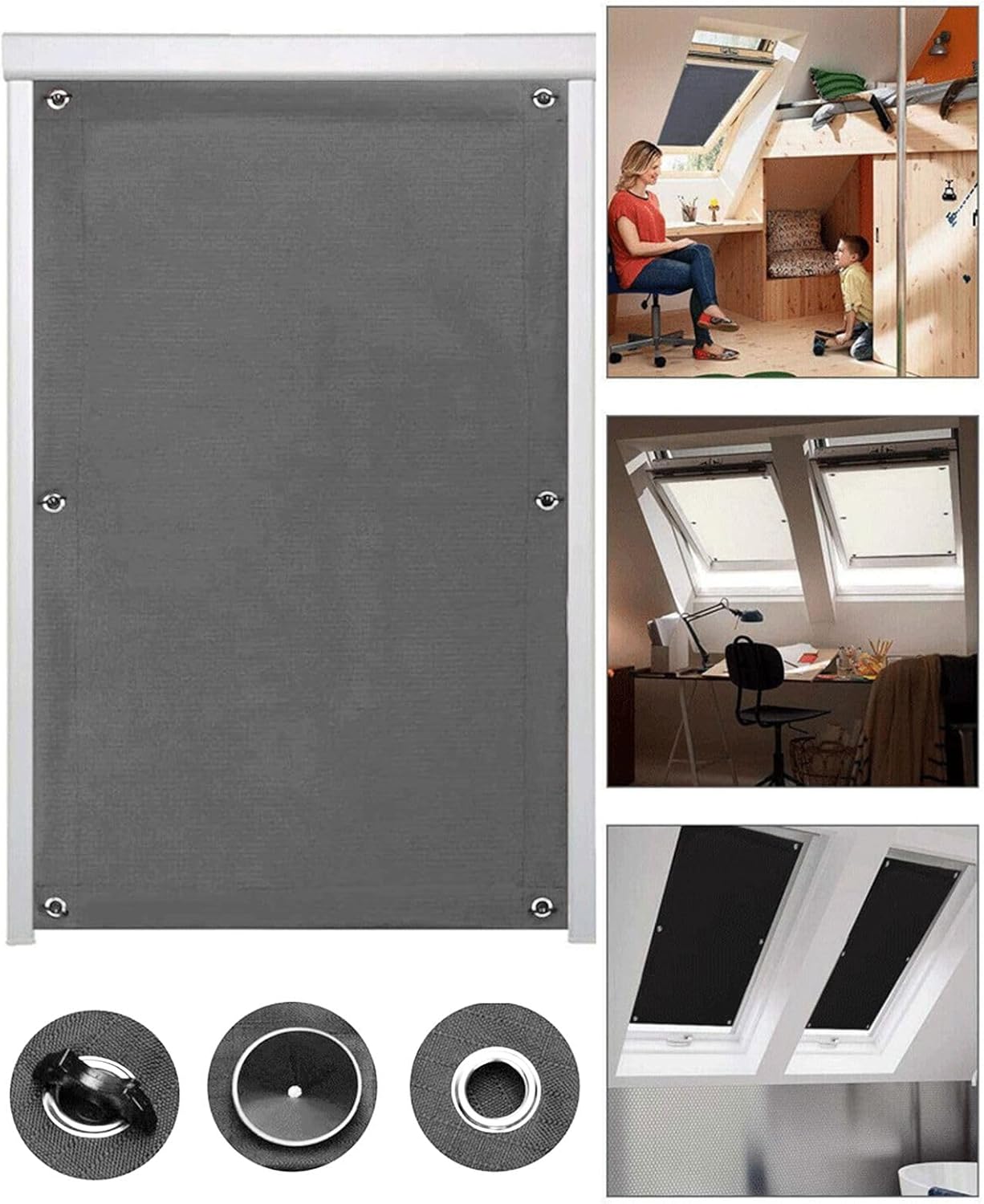 Tenda A Rullo Oscurante Con Ventose – Senza Fori, 95% Oscuramento, 47x150 Cm Colore Blu, Tessuto In Poliestere Idrorepellente, Sistema A Molla Silenzioso, Facile Da Installare, Per Finestre E Balconi