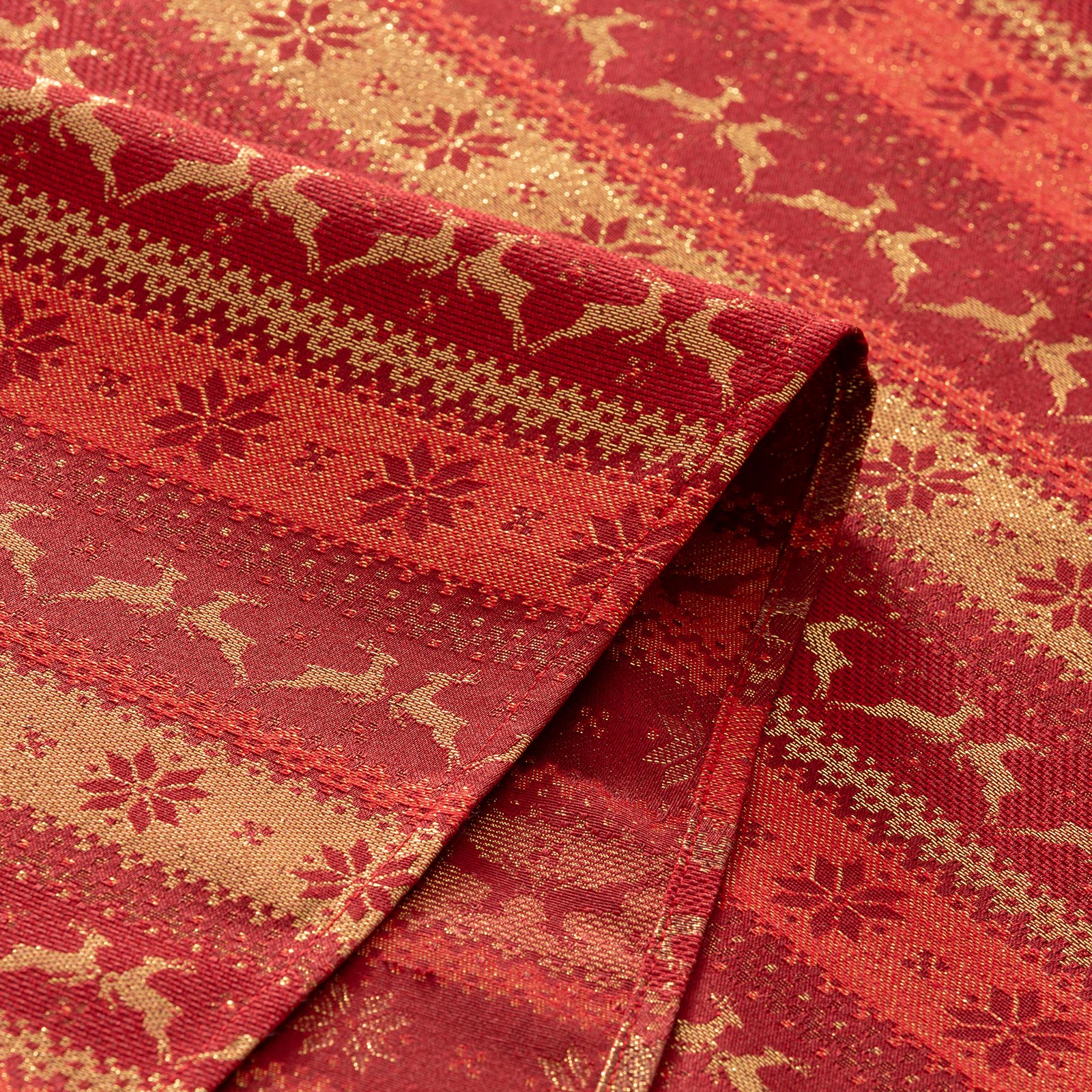 Runner da tavola natalizio in cotone jacquard rosso 45x135 cm - Ribbon - 3
