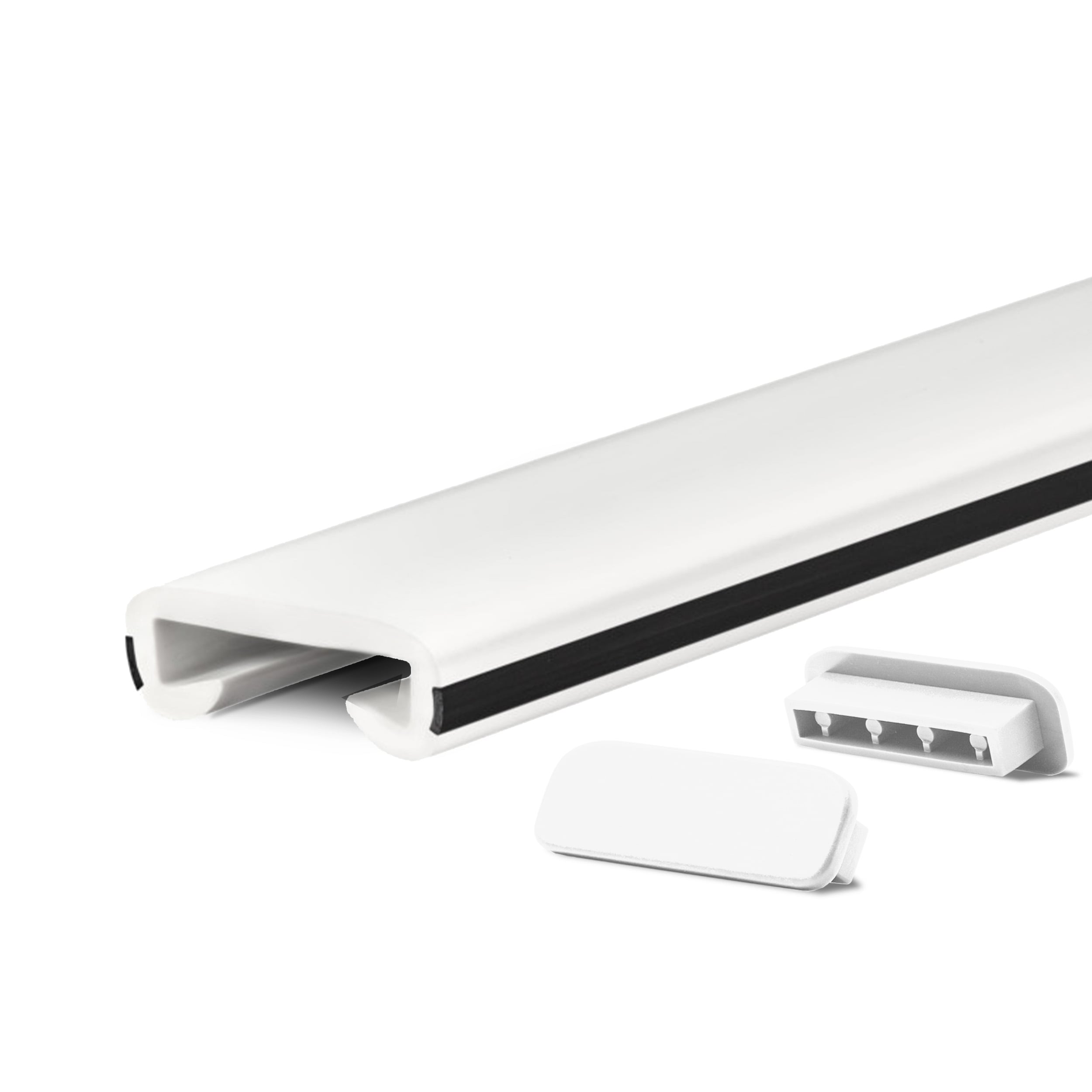 Poręcz schodowa PVC LUX 40x8 mm - antypoślizgowa nakładka na poręcz - 100 cm, biało-czarna