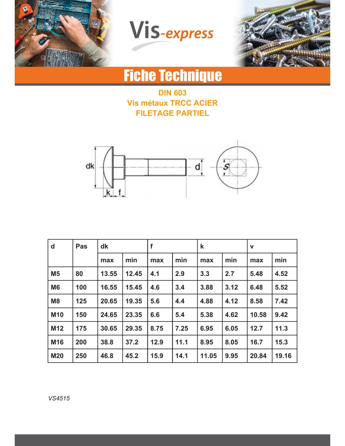TRCC JAPY tête ronde collet carré M8X40 Filetée sur 22 Filetage partiel Acier zingué-100 pièces - 3
