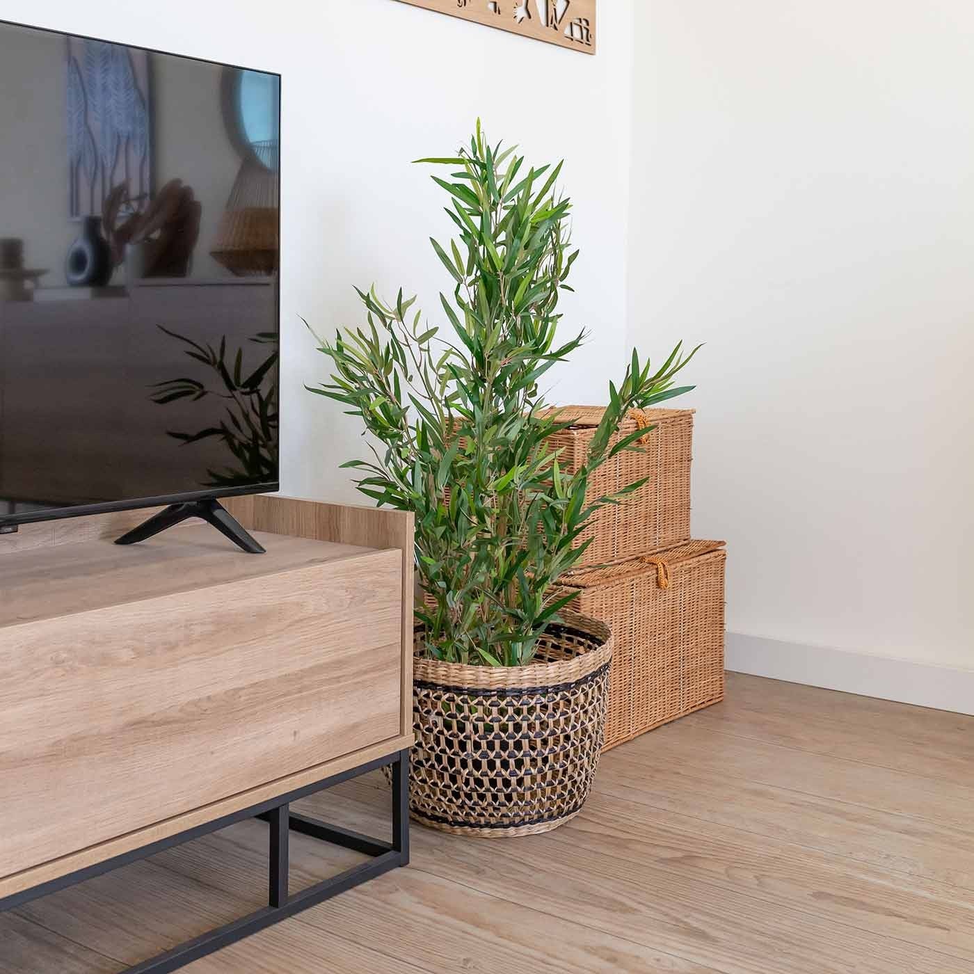 Planta de Bambu Artificial Altura 90 Cm com vaso - Decoração de casa - 6