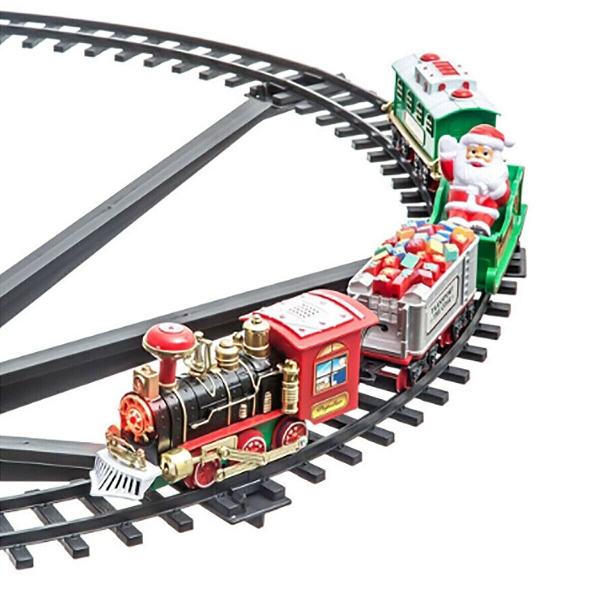 TRAIN ÉLECTRIQUE AVEC LUMIÈRES ET SONS, FIXABLE AU SAPIN DE NOËL, DIAMÈTRE 89 CM - 3