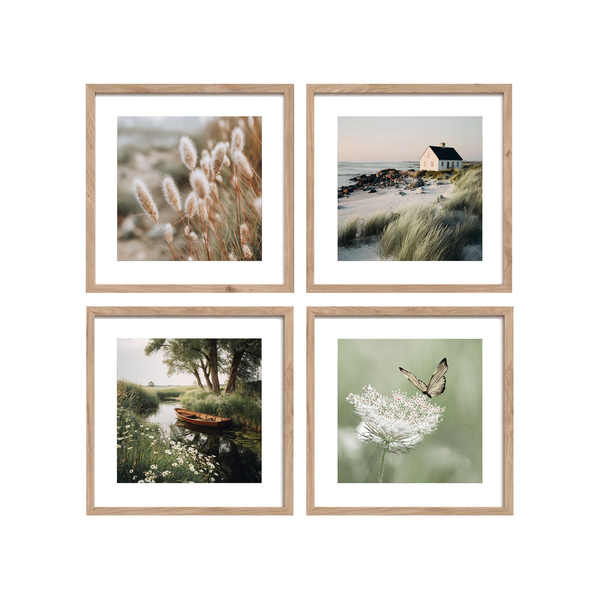 STYLER Tablou decorativ Modernpik Natură subtilă 4 x 30 x 30 cm, decor modern pentru living, dormitor, hol și birou