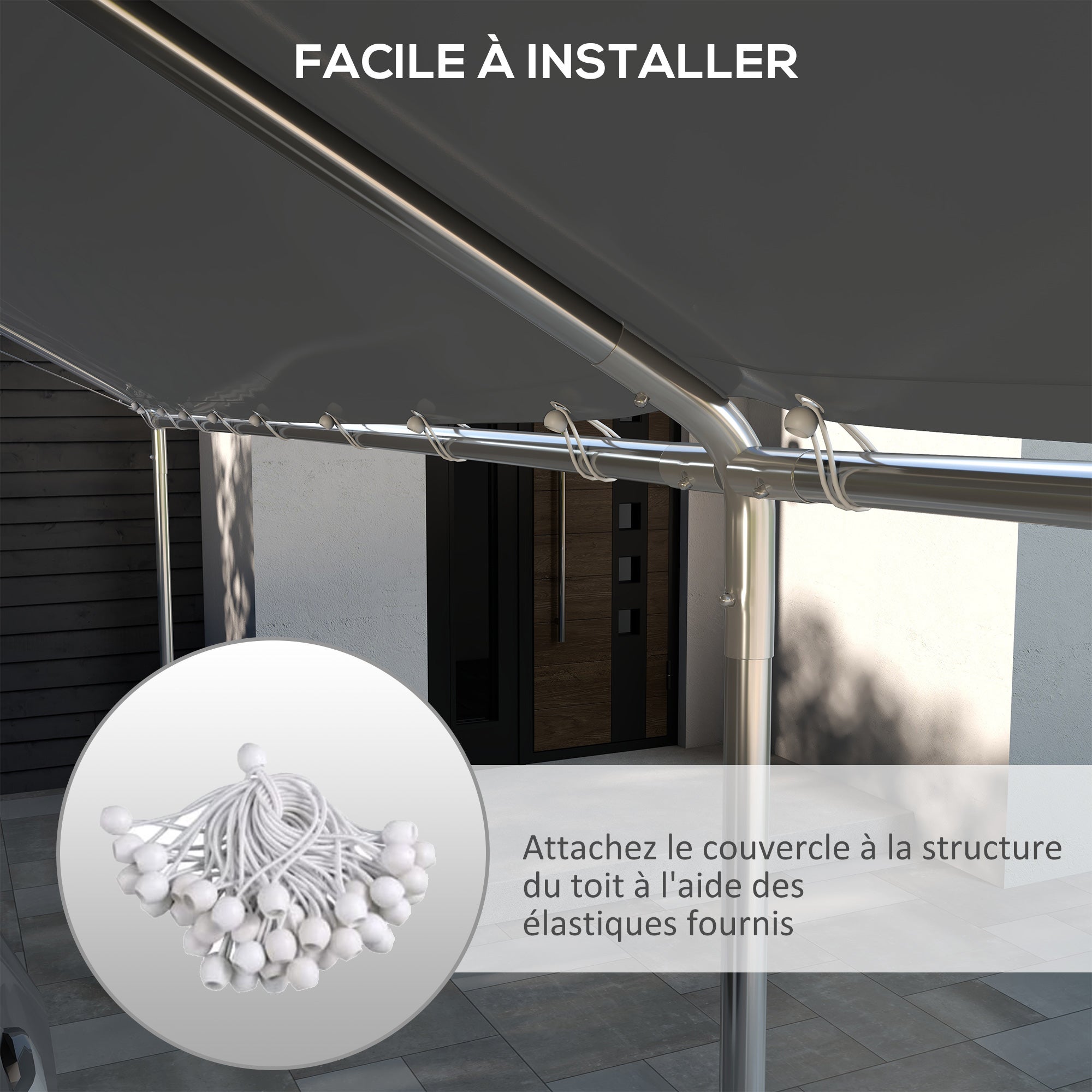 Toile de remplacement pour carport PE Outsunny - 5