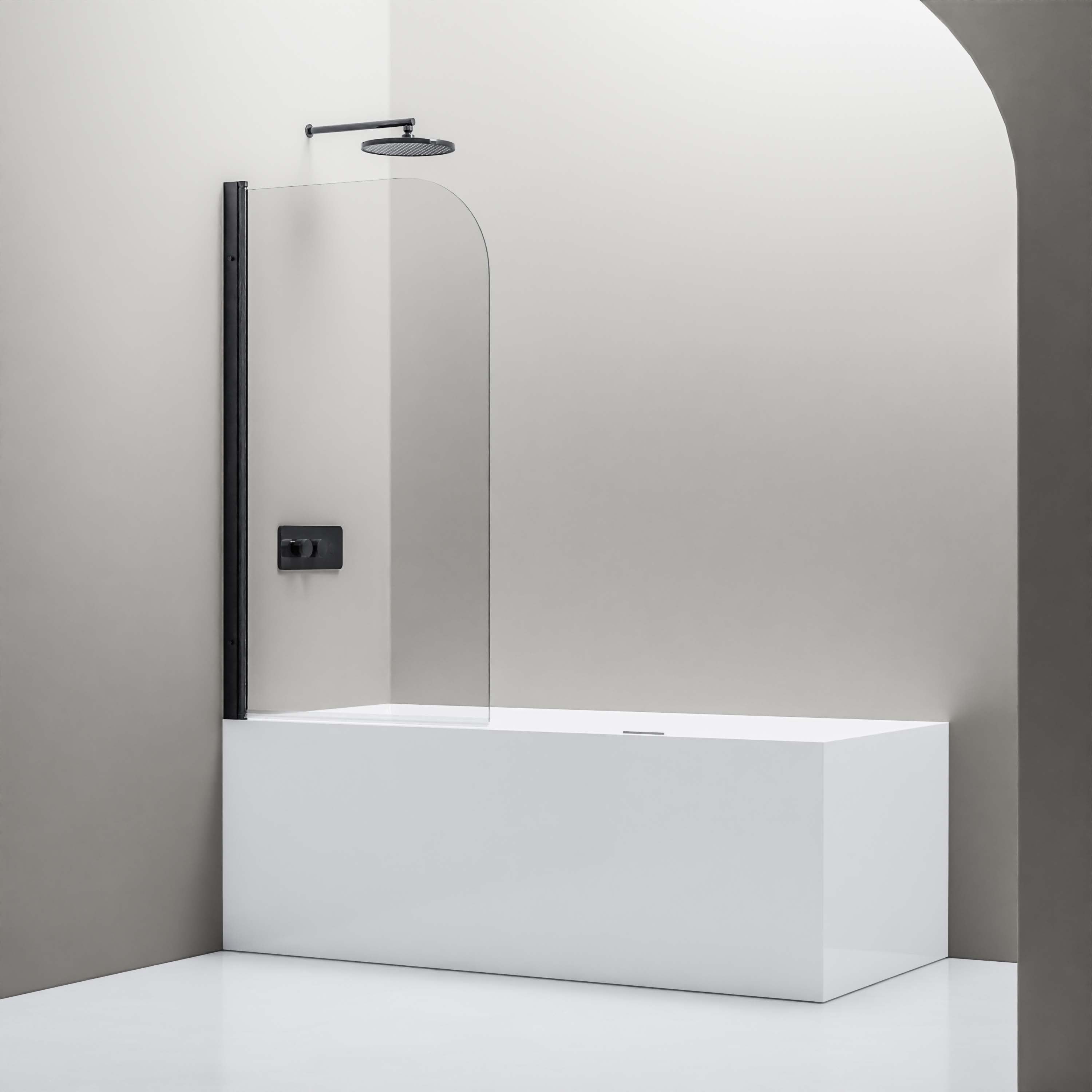 Bernstein Parawan nawannowy czarny mat szkło ESG 6mm 1-częściowy 80x140 cm NT201