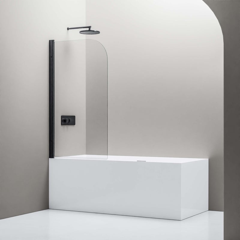 Bernstein Parawan nawannowy czarny mat szkło ESG 6mm 1-częściowy 80x140 cm NT201