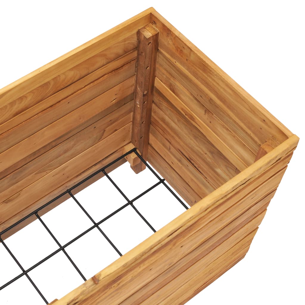 Maison Exclusive - Letto Rialzato 100x40x55 cm Legno di Teak di Recupero e Acciaio - 6