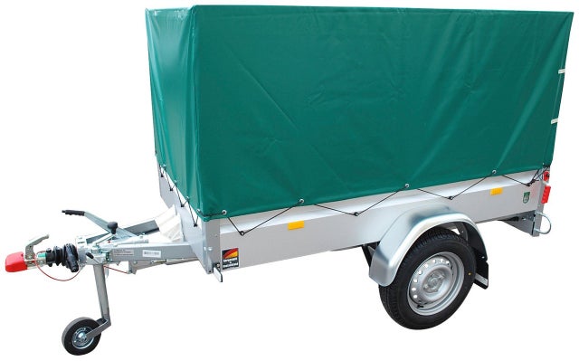 Remorque voiture avec ridelles 80 cm et accessoires – Capacité max. 673 kg, freinée