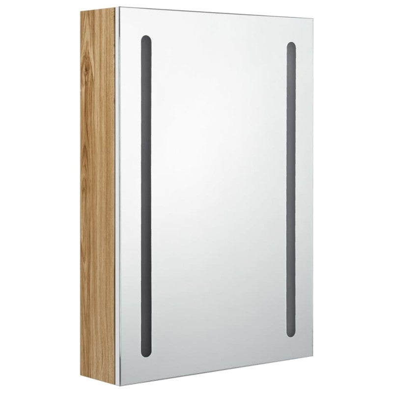 vidaXL Armario de baño con espejo y LED blanco y roble 50x13x70 cm - 3