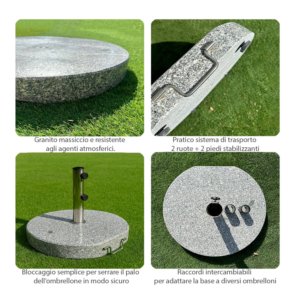 Tempo Style - Pied de parasol en granit 50 kg - 5