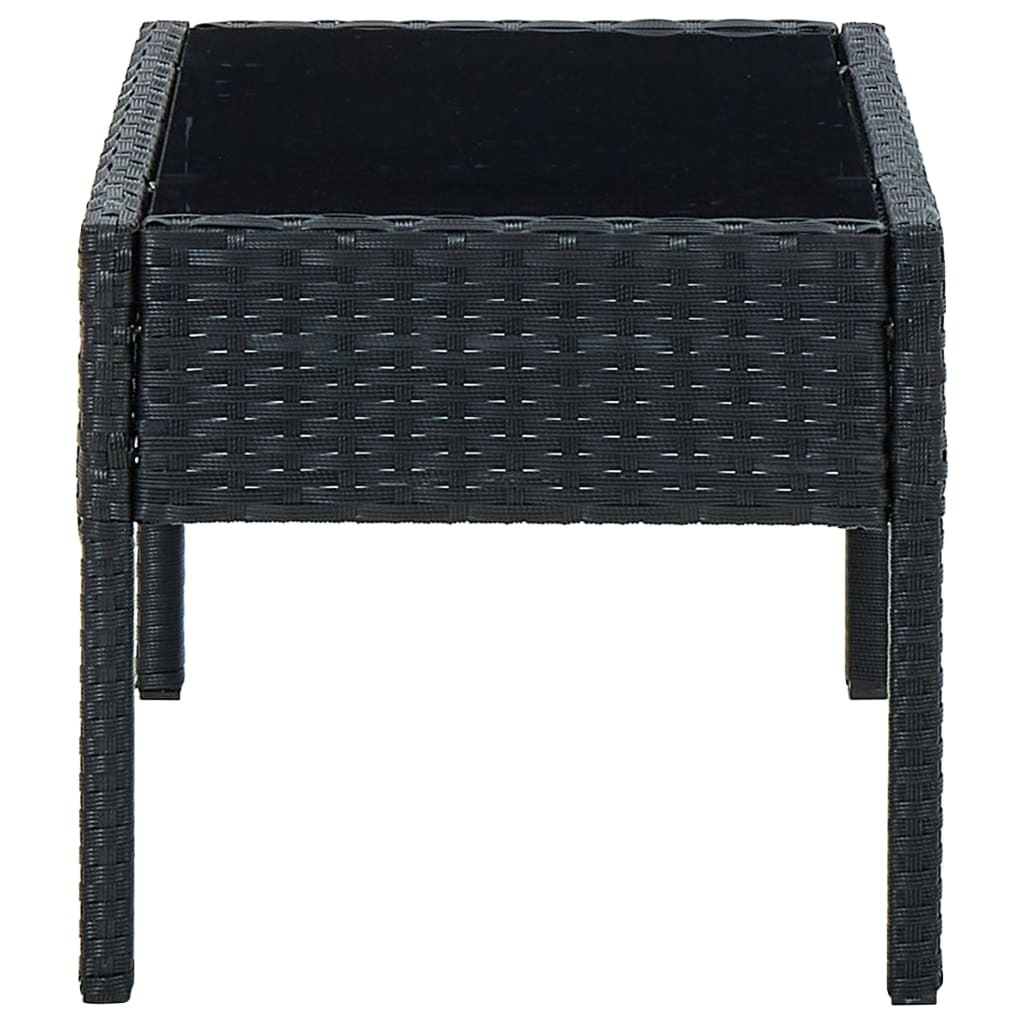 Maison Exclusive - Tavolo da Giardino Nero 75x40x37 cm in Polyrattan - 7