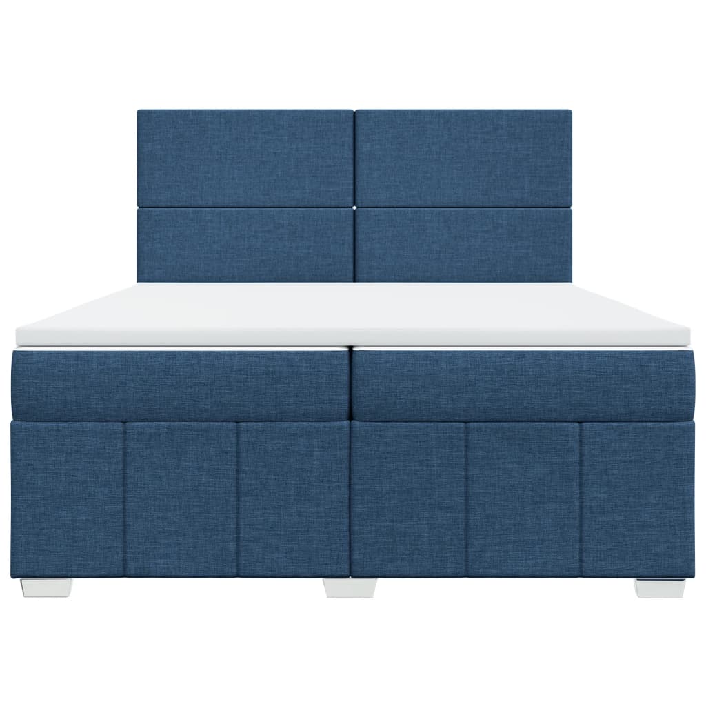Maison Exclusive - Sommier à lattes de lit avec matelas Bleu 200x200 cm Tissu - 4