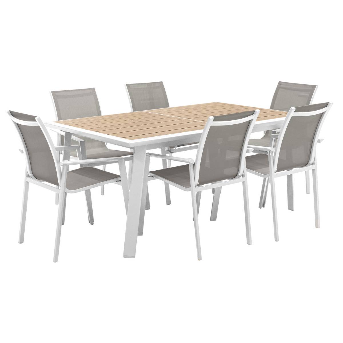 Table de jardin extensible rectangulaire en Aluminium Blanc 10 places - 4