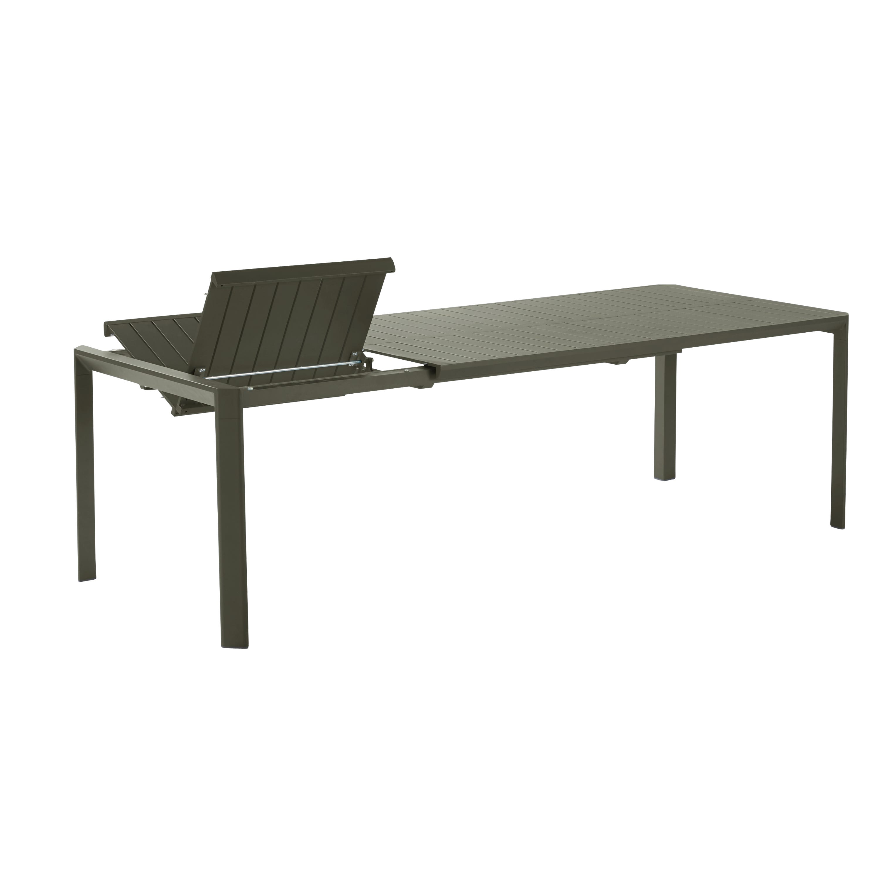 Rozkładany stół ogrodowy NATERIAL Idaho z zielonego aluminium o wymiarach 180/240x76x100 cm - 3
