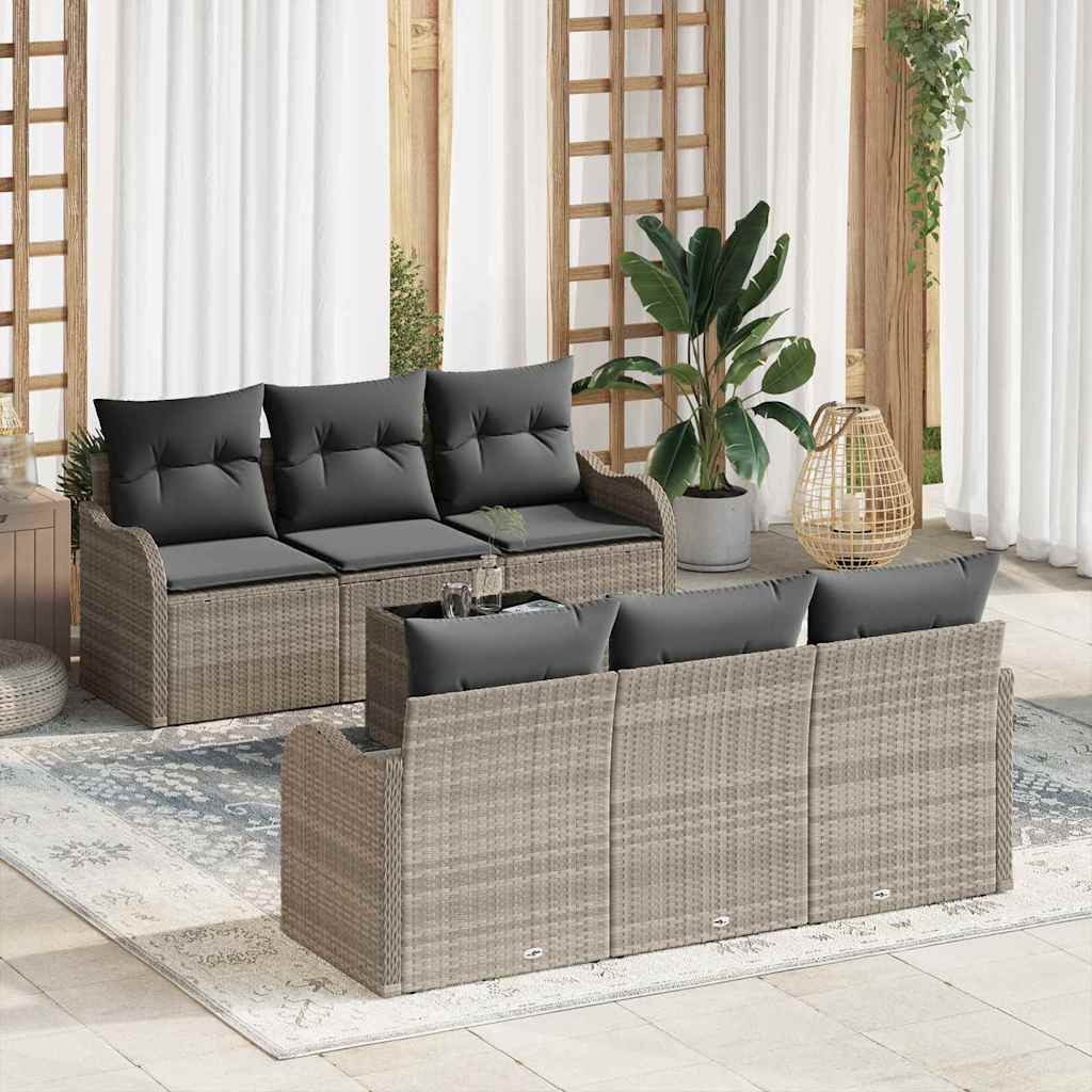 Zestaw Sof na Ogród Jasnoszary 55 x 55 x 37 cm polirattan vidaXL