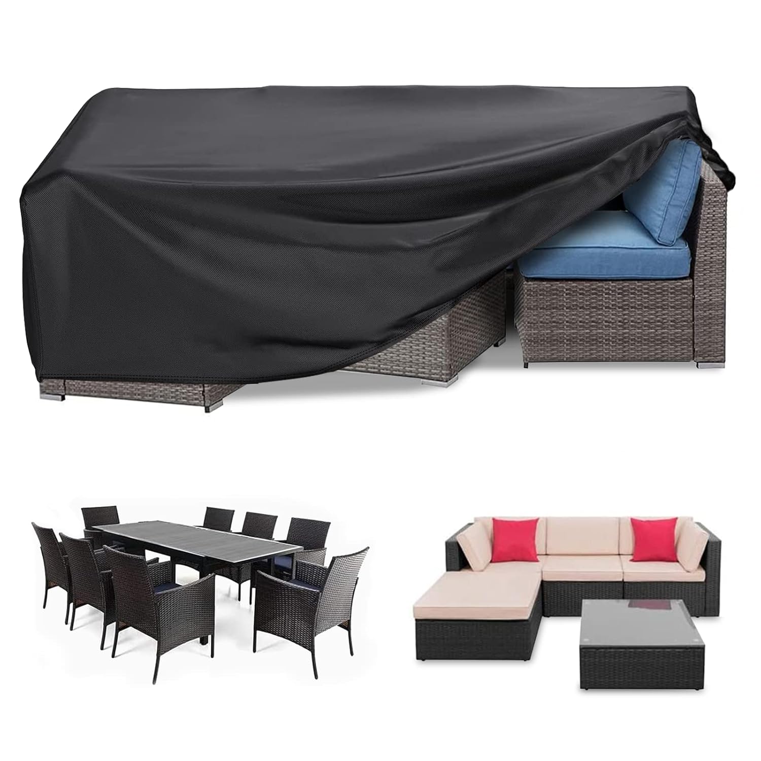Pokrowiec na ławkę ogrodową - Wodoodporny - Pokrowiec ochronny 210D - 150x90x71 cm - Pokrowiec ochronny na 2-osobową ławkę ogrodową - Pokrowiec ochron